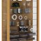 Vitrosa Mini Vitrinenschrank wandhängend mit 2 Glastüren und Licht Buche dekor.