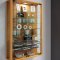 Vitrosa Mini Vitrinenschrank wandhängend mit 2 Glastüren und Licht Buche dekor.