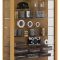 Lumo Mini Vitrinenschrank 2 Glastren, Glasvitrinen mit LED-Leuchten Buche dekor.
