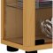 Lumo Mini Vitrinenschrank 2 Glastren, Glasvitrinen mit LED-Leuchten Buche dekor.