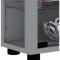 Lumo Mini Vitrinenschrank 2 Glastüren, Glasvitrinen mit LED-Leuchten Silberfarbig.