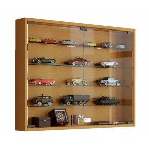 Mandosa L Vitrinenschrank an der Wand montierte 2 Glastüren Buche dekor.