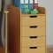 Konal Maxi Kommode , Büroarchiv auf Rädern 1 Regal und 4 Schubladen Buche dekor.
