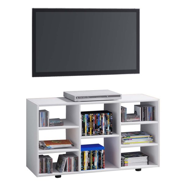 Fetino TV Tisch 8 Ablagen weiß.