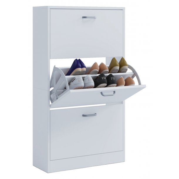 Sipos L Schuhschrank 3 Schubladen wei.