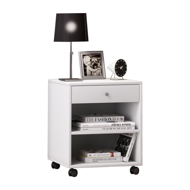 Rolda natbord 1 skuffe 2 hylder hvid.