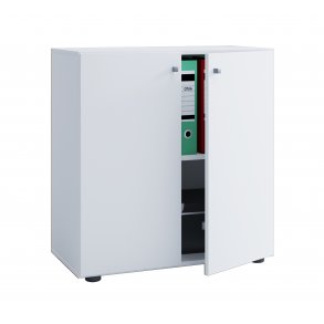 Cassettiera universale bassa per ufficio Lona, 2 ante, bianca.