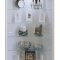 Jecka Vitrinenschrank Eckschrank mit 2 Glastren und LED-Licht wei.