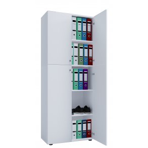 Lona Büroschrank 4 Türen Weiß.