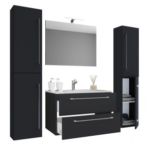 Badinos badrumsmbler B 80 cm, spegel, svart.