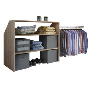 Dacho Regal fr schrge Wand 2 Ablagen Eiche dekor.