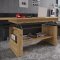 Kobila Table basse avec plateau rglable en hauteur, 1 tablette de rangement et 2 compartiments, imitation chne miel. 