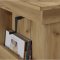 Kobila Table basse avec plateau rglable en hauteur, 1 tablette de rangement et 2 compartiments, imitation chne miel. 