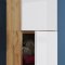 VCB11 Badschrank hoch hoch mit 2 Tren Honig Eiche Dekor,Wei.