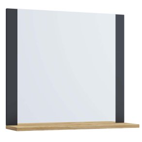 VCB10 Mini szafka łazienkowa z lustrem , lustro łazienkowe z 1 płką antracyt/dekor miodowy dąb