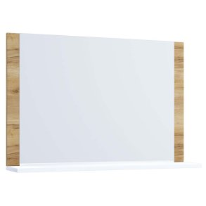 VCB10 Maxi szafka łazienkowa z lustrem , lustro łazienkowe z 1 płką dekor miodowy dąb/biały