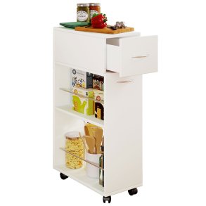 Tusal Kchenmbel auf Rollen 1 Schublade wei.