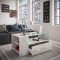 Tindala Couchtisch mit Glasplatte, 1 Schublade, 3 Regale Beton-Optik.