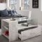 Tindala Couchtisch mit Glasplatte, 1 Schublade, 3 Regale Beton-Optik.