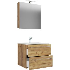 Badinos badrumsmbler A 60 cm, spegelskp, honungsek-look.