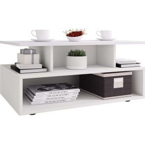 Esila Couchtisch 4 Ablagen wei.