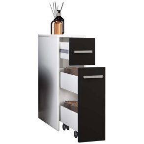 Zalo wysoka szafka łazienkowa biały, czarny.