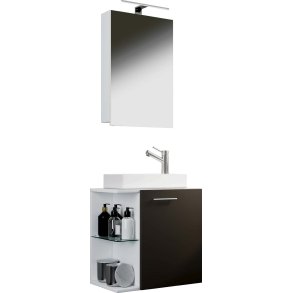 Hausa baderomsinnredning hvit, antracitt.