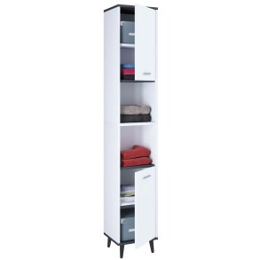 Landos Hochschrank Bad wei, anthrazit.