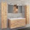 BudasiS Badmbelset Doppelwaschbecken Eiche dekor.