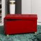 SizosL Pouf Hocker mit Aufbewahrung rot.