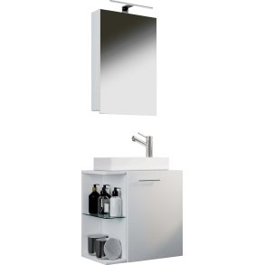 Hausa baderomsinnredning hvit.