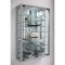 VitrosaMini Vitrinenschrank wandhngend mit Spiegel 2 Glastren Inkl. LED-Leuchten silberfarben.
