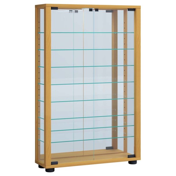 VitrosaMaxi Vitrinenschrank wandhngend mit Spiegel 2 Glastren Buche dekor.