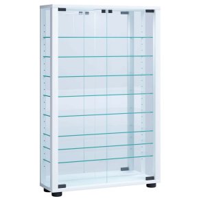 VitrosaMaxi Vitrinenschrank wandhngend mit Spiegel 2 Glastren wei.