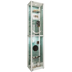 KavisaXL Vitrinenschrank 2 Glastüren weiß.