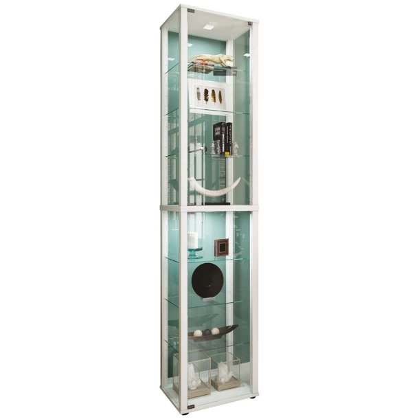 KavisaXL Vitrinenschrank 2 Glastüren weiß.