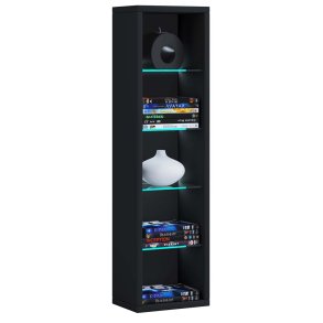 RasitoL Regal wandhngend 5 Ablagen schwarz.