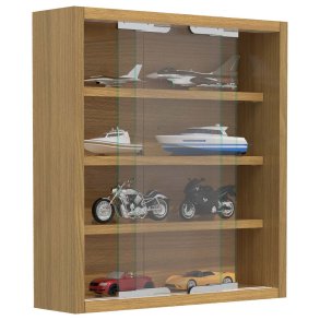 AgisaS Glasvitrinen wandhängend 2 Schiebetüren Buche dekor.