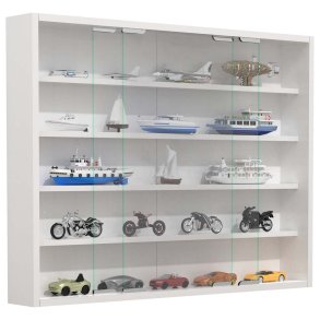 AgisaL Glasvitrinen wandhängend 2 Schiebetüren weiß.