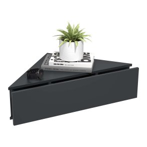 UsalS Nachttisch wandhängend Eck 1 Schublade anthrazit.