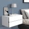 UsalL60 natbord vghngt 2 skuffer hvid.