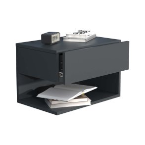 UsalXL45 Nachttisch wandhängend 1 Schublade 1 Ablage anthrazit.