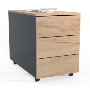 Dalosa703SB skuffekassette 3 skuffer antracit, egetr dekor.