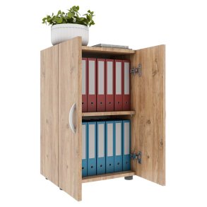 Mueble de oficina Ulas2 2 puertas decoración roble.