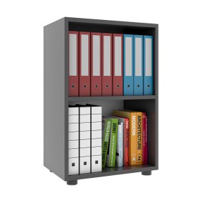 Ulas2 regał biurowy 2 półki antracyt.