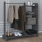 Lempu Kleiderschrank Regal mit Kleiderstange 4 Ablagen anthrazit.