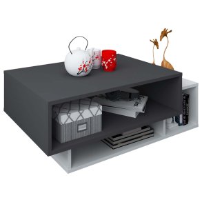 Runila Couchtisch 2 Ablagen wei, anthrazit.