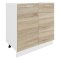 Esilo K�chenunterschrank 80 cm f�r Sp�le wei�, Eiche Dekor.