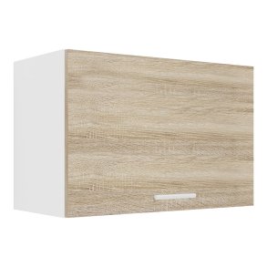 Esilo meuble haut de cuisine 60 cm 1 porte blanc, dcor chne.