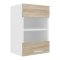 Esilo Kchenoberschrank 40 cm 1 Glastr wei, Eiche Dekor.